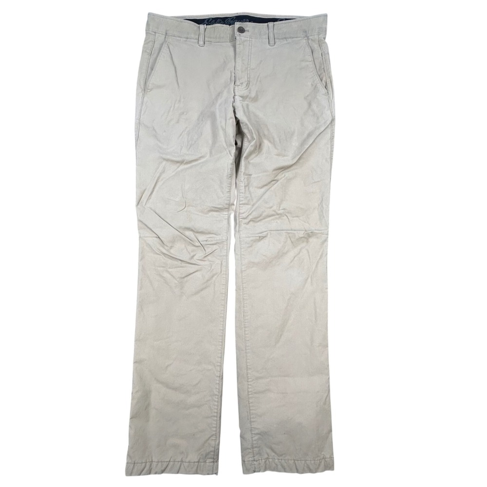 Eddie Bauer Fleece Lined Khaki Pants‎ 35x34 Tan Buffalo Plaid Winter Gorpcore